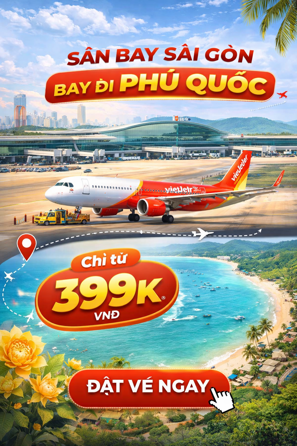 ảnh giá vé máy bay Sài Gòn đi Phú Quốc mình check