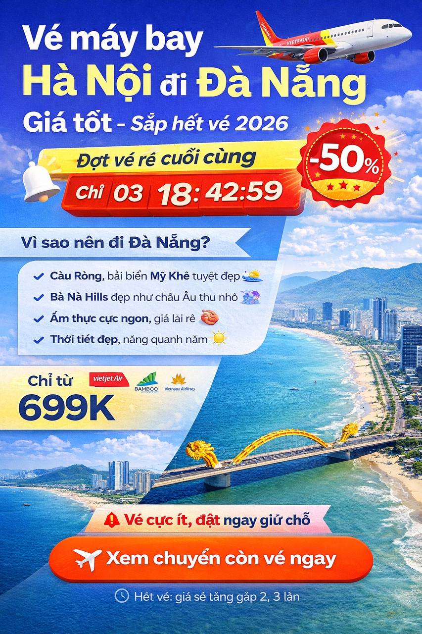 giá vé máy bay Hà Nội đi Đà Nẵng mình check thực tế